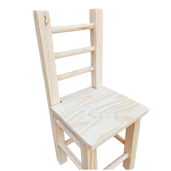 Cadeira Cadeirinha Infantil De Madeira Natural Super Resistente, Durável E Fácil De Limpar Suporta 140Kg - Image 4
