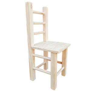 Cadeira Cadeirinha Infantil De Madeira Natural Super Resistente, Durável E Fácil De Limpar Suporta 140Kg