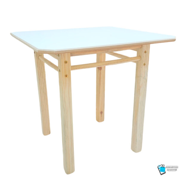 MESA QUADRADA INFANTIL DE MADEIRA RESISTENTE MEGASTORE MARQUES 03