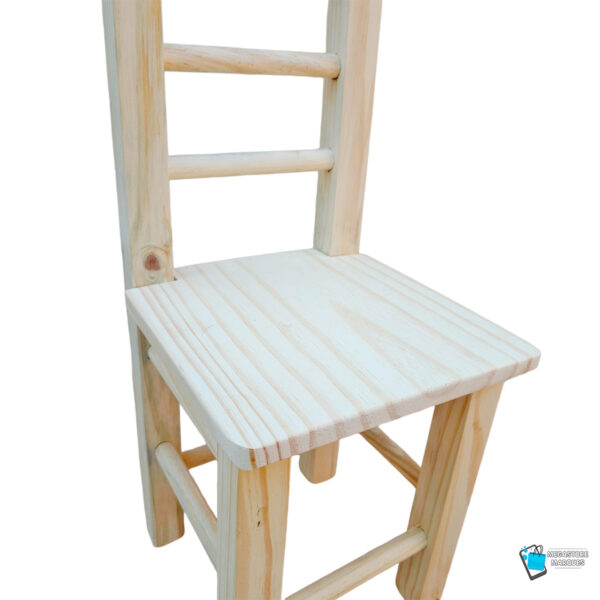 CADEIRA INFANTIL DE MADEIRA RESISTENTE NATURAL MEGASTORE MARQUES 05