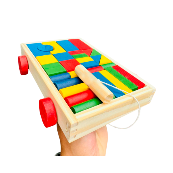Carrinho Blocos De Montar Colorido 30pçs Brinquedo Educativo Pedagogico - Image 2