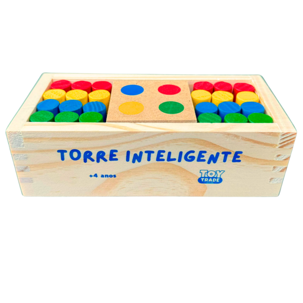 Jogo Torre Inteligente em Madeira Brinquedo Educativo Premium com Estojo e Pinos Coloridos Super Divertido - Image 2