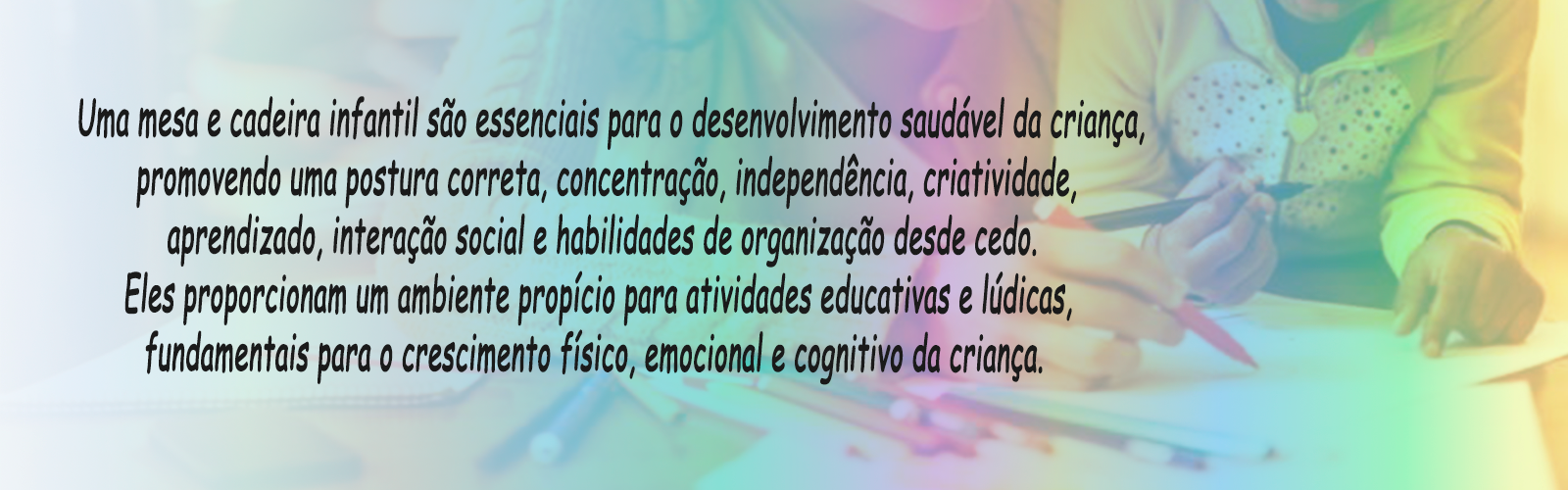 Banner conjunto infantil de mesa com cadeiras