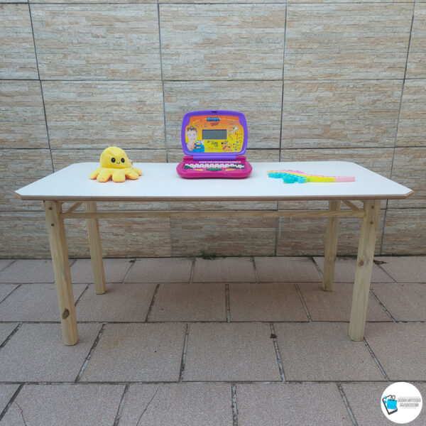 ZZ MESA RETANGULAR INFANTIL DE MADEIRA RESISTENTE MEGASTORE MARQUES 02